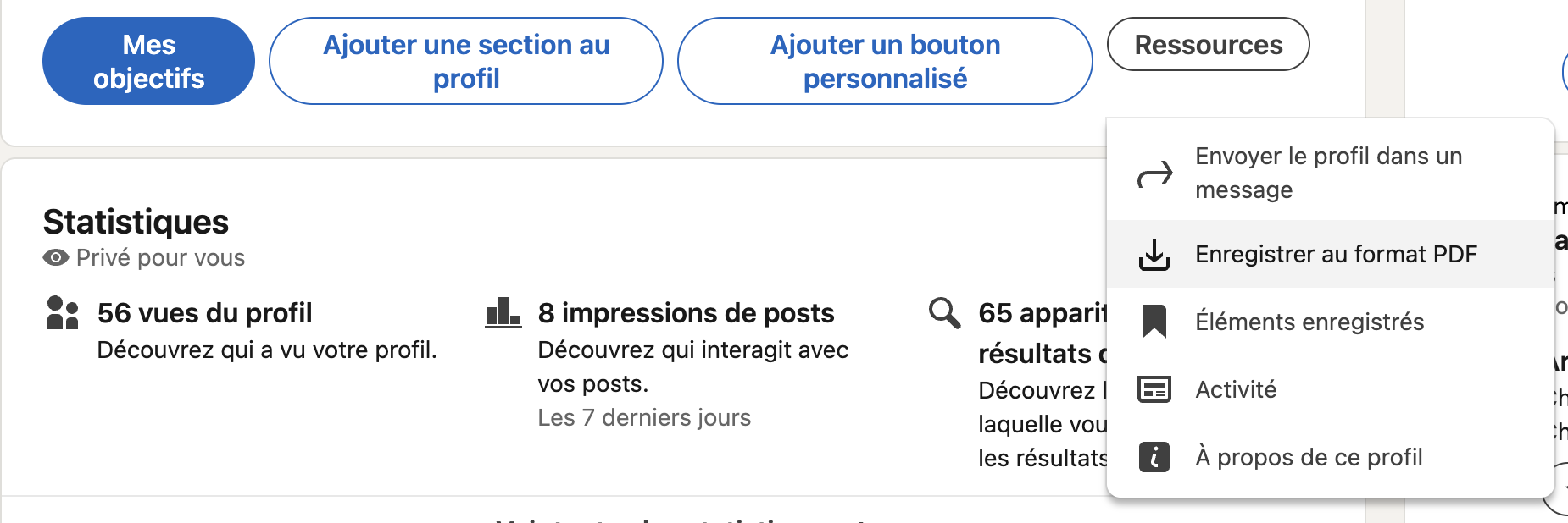 Guide pour exporter votre profil LinkedIn en PDF